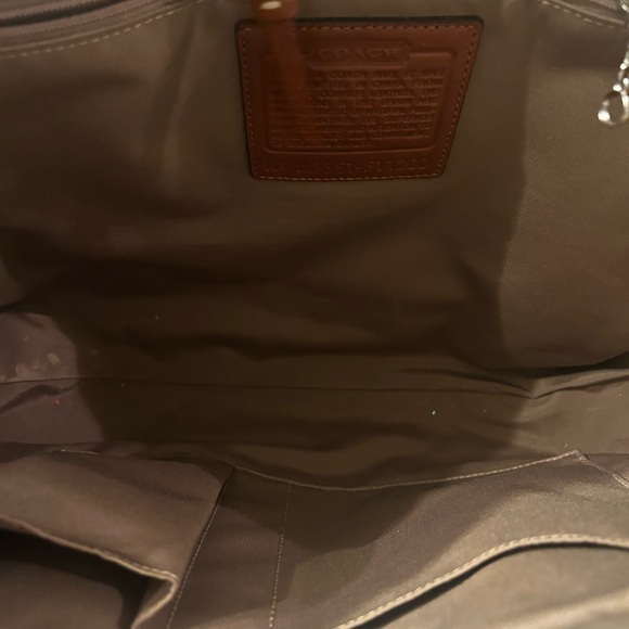 Vintage*COACH-A0851- F 11200 HAMPTON WHITE & BROWN LEATHER HANDBAG PURSE SATCHEL - Picture 7 of 8